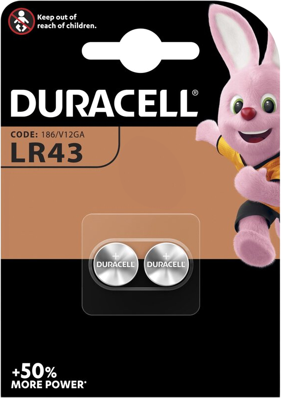 Duracell LR43 Batteries – 2 pack