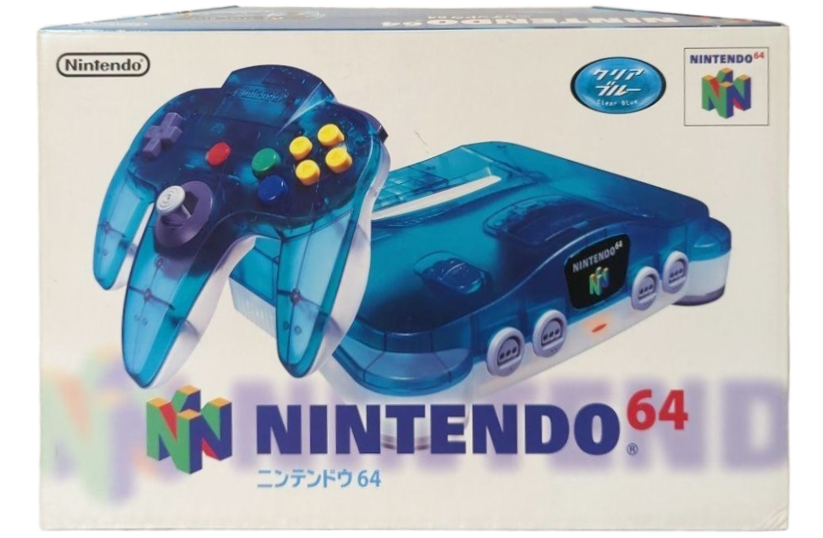 N64 Boxed Console – Ice Blue / White (Clear) – Japanese