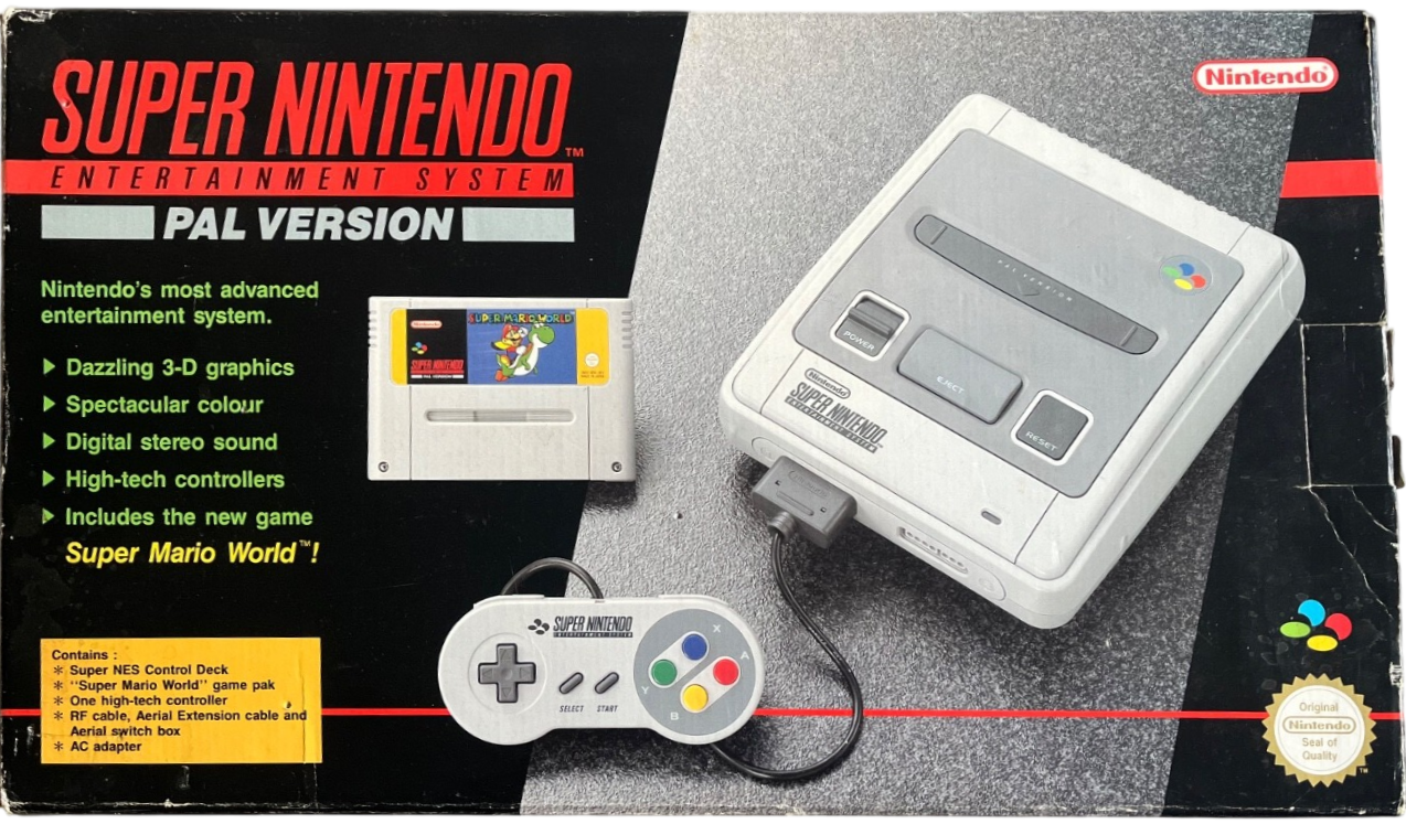 SNES Boxed Console – Super Mario World (1 controller)