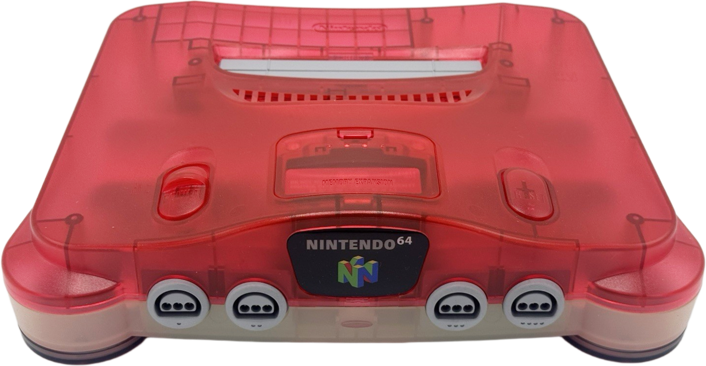 N64 Boxed Console – Watermelon Red / White (Clear) – Japanese