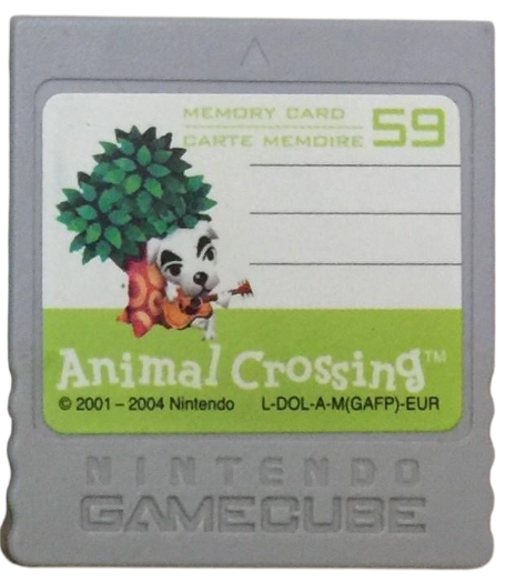 GameCube Memory Card – Grey with Animal Crossing K.K. Slider (59 Blocks)