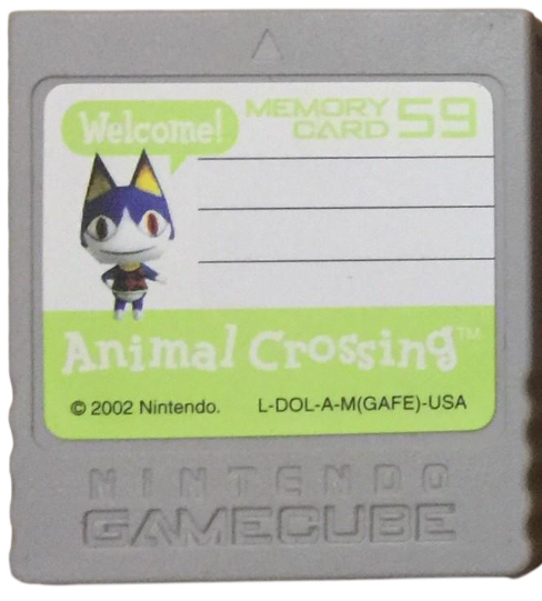 GameCube Memory Card – Grey with Animal Crossing Rover (59 Blocks)