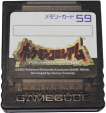 GameCube Memory Card – Clear Black with Pokemon Colosseum Japanese (59 Blocks)