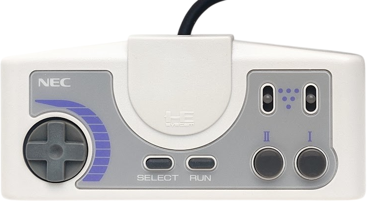 NEC PC Engine Duo Controller – White/Blue Turbo