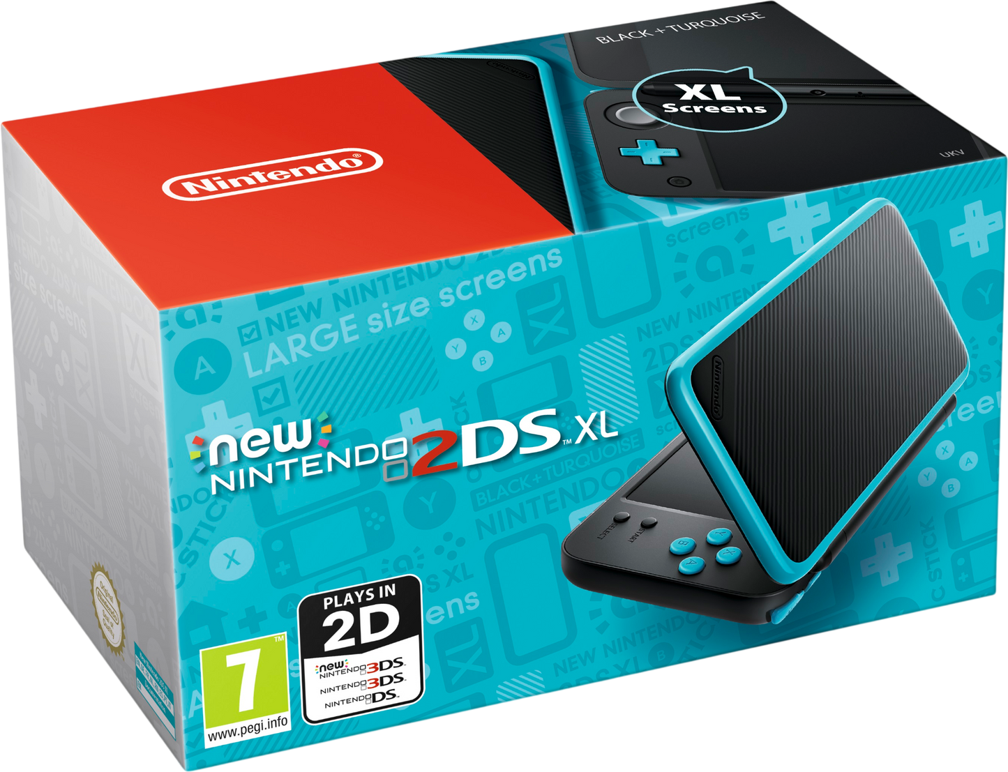 New Nintendo 2DS XL Boxed Console – Black/Turqoise