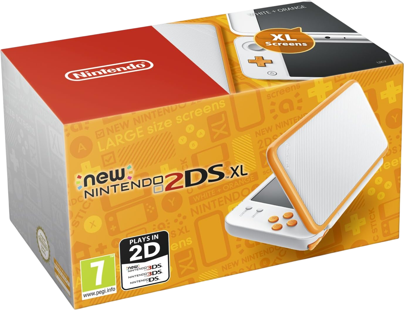 New Nintendo 2DS XL Boxed Console – White/Orange
