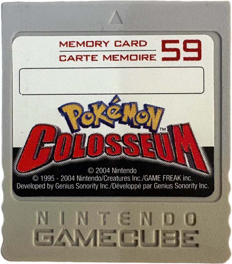 GameCube Memory Card – Grey with Pokemon Colosseum (59 Blocks)