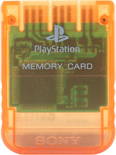 Playstation Memory Card – Clear Orange