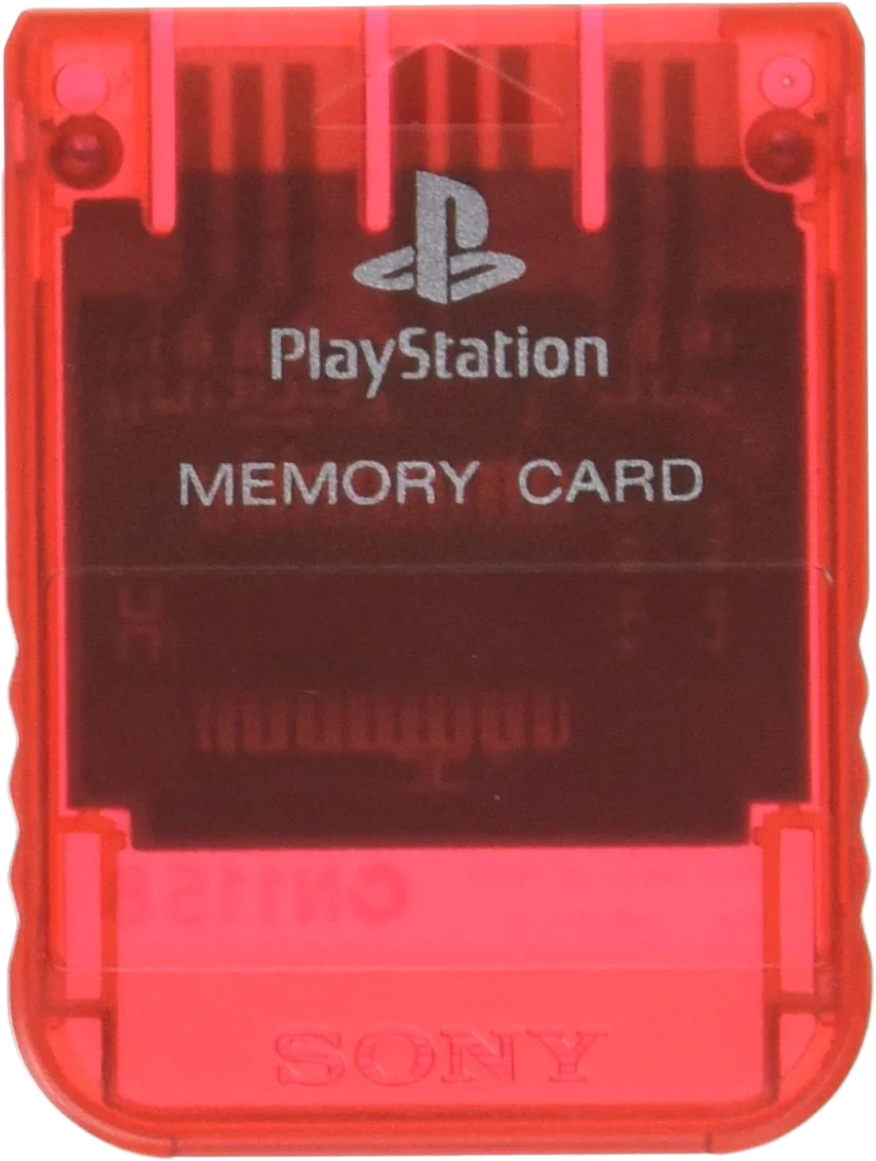 Playstation Memory Card – Clear Cherry Red