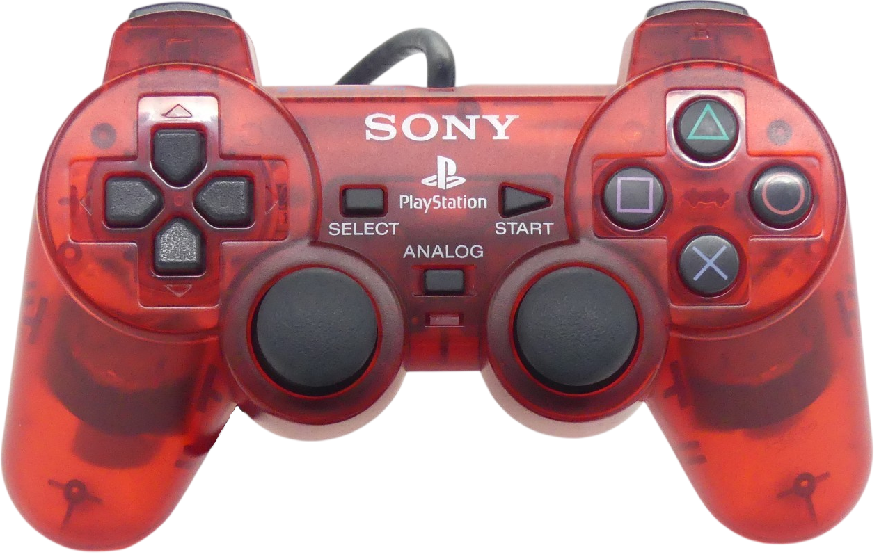 PS2 DualShock Controller – Crimson Red (Clear Red)