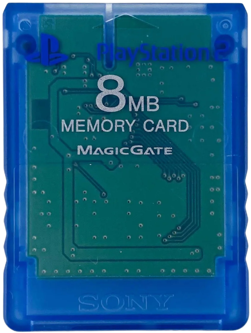 PS2 Memory Card – Clear Blue