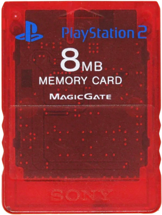 PS2 Memory Card – Clear Red