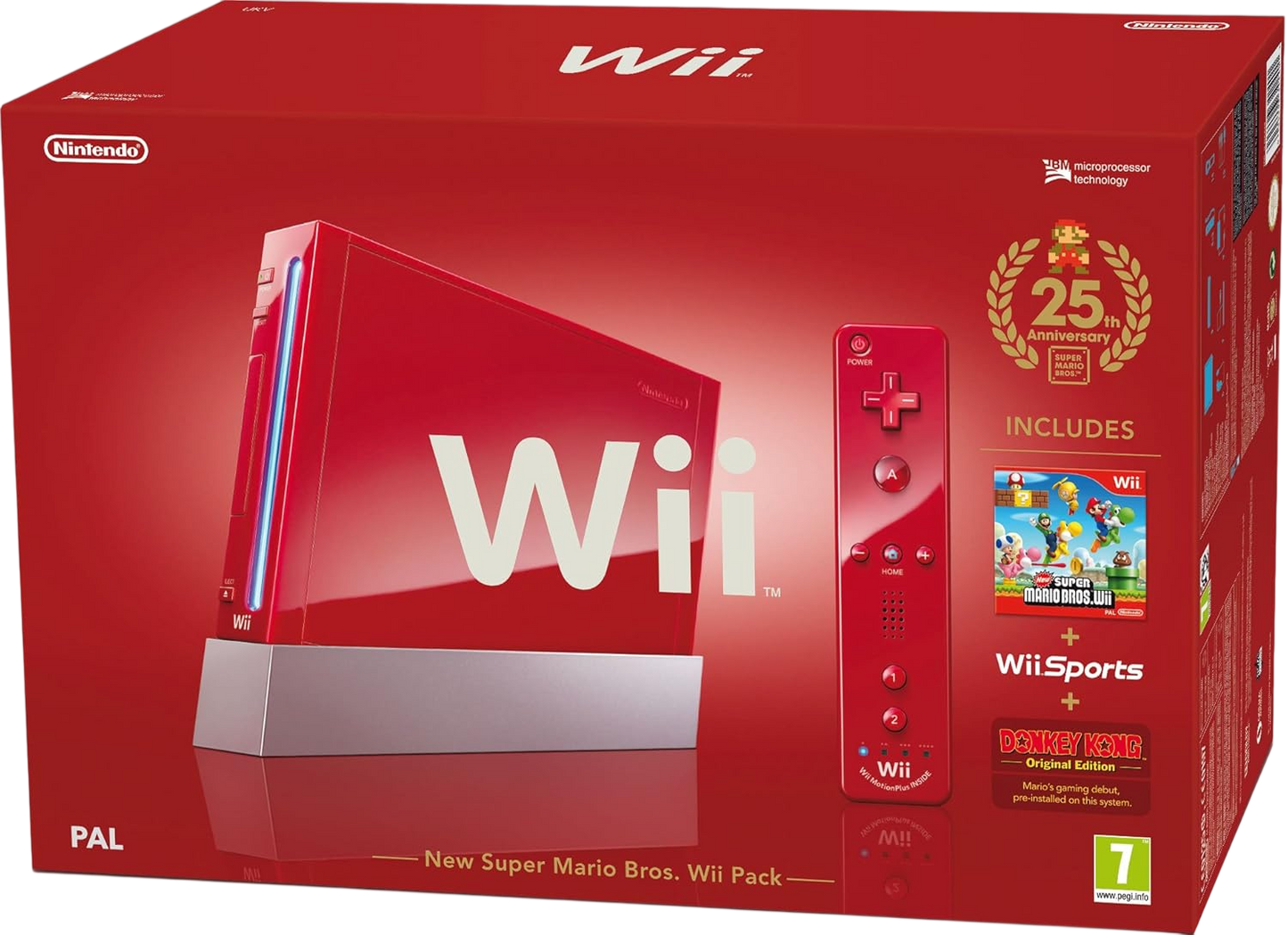 Nintendo Wii Boxed Console – 25th Anniversary Red with New Super Mario Bros. and Wii Sports